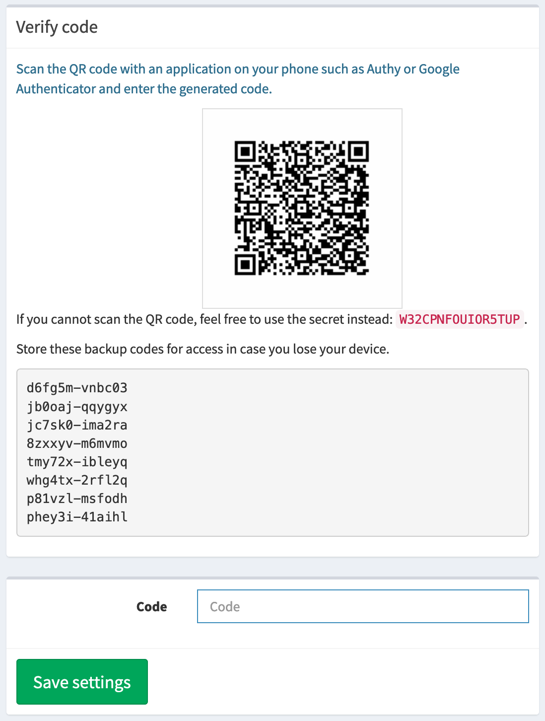 The button is shown in your list of accounts.