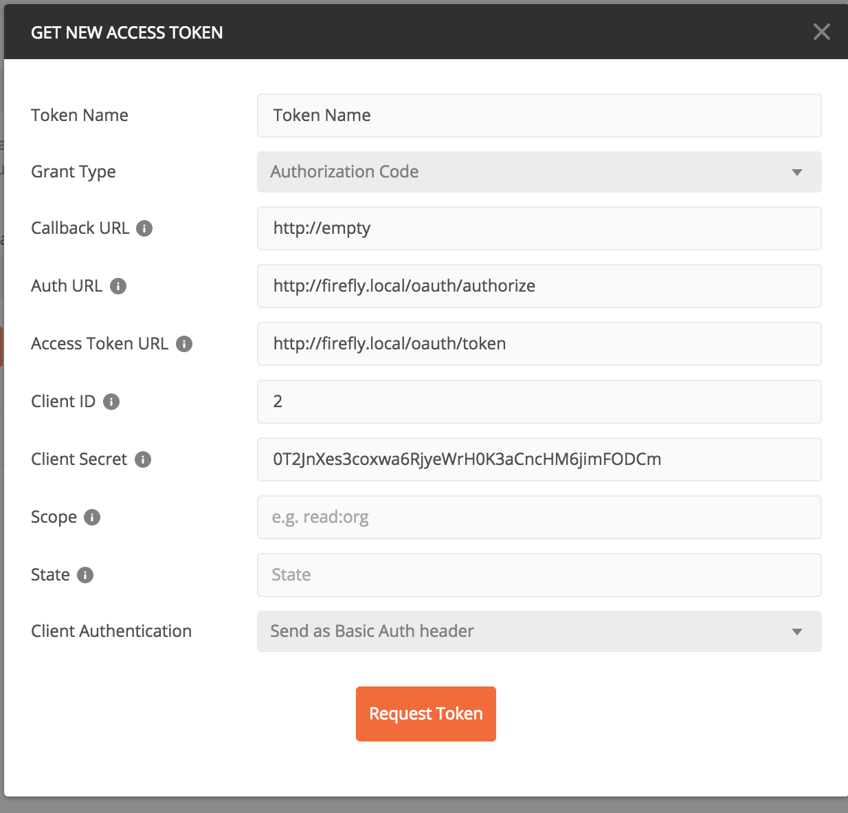 Here is the OAuth2 screen from Postman.