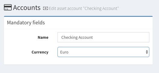 Each account has its own default currency.